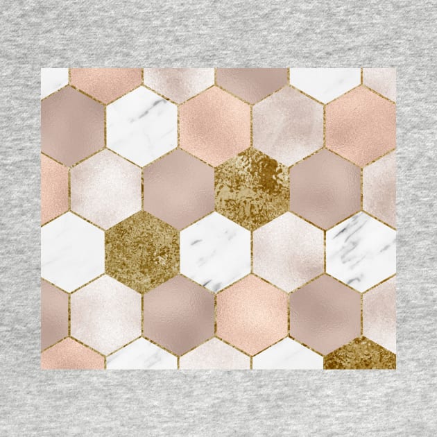 Taupe carat and marble hexagons by marbleco